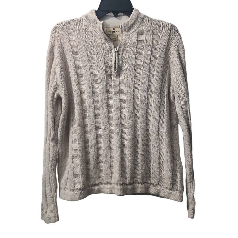 Woolrich 1/4 Zip Pullover Sweater Ribbed Knit Long‎ Sleeve Casual Top M